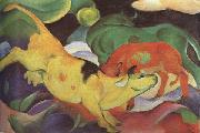 Cows,Yellow,Red Green (mk34) Franz Marc